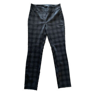 NWOT Hilary Radley Pull-On Pant Womens Small Tummy Control Black Plaid Trousers